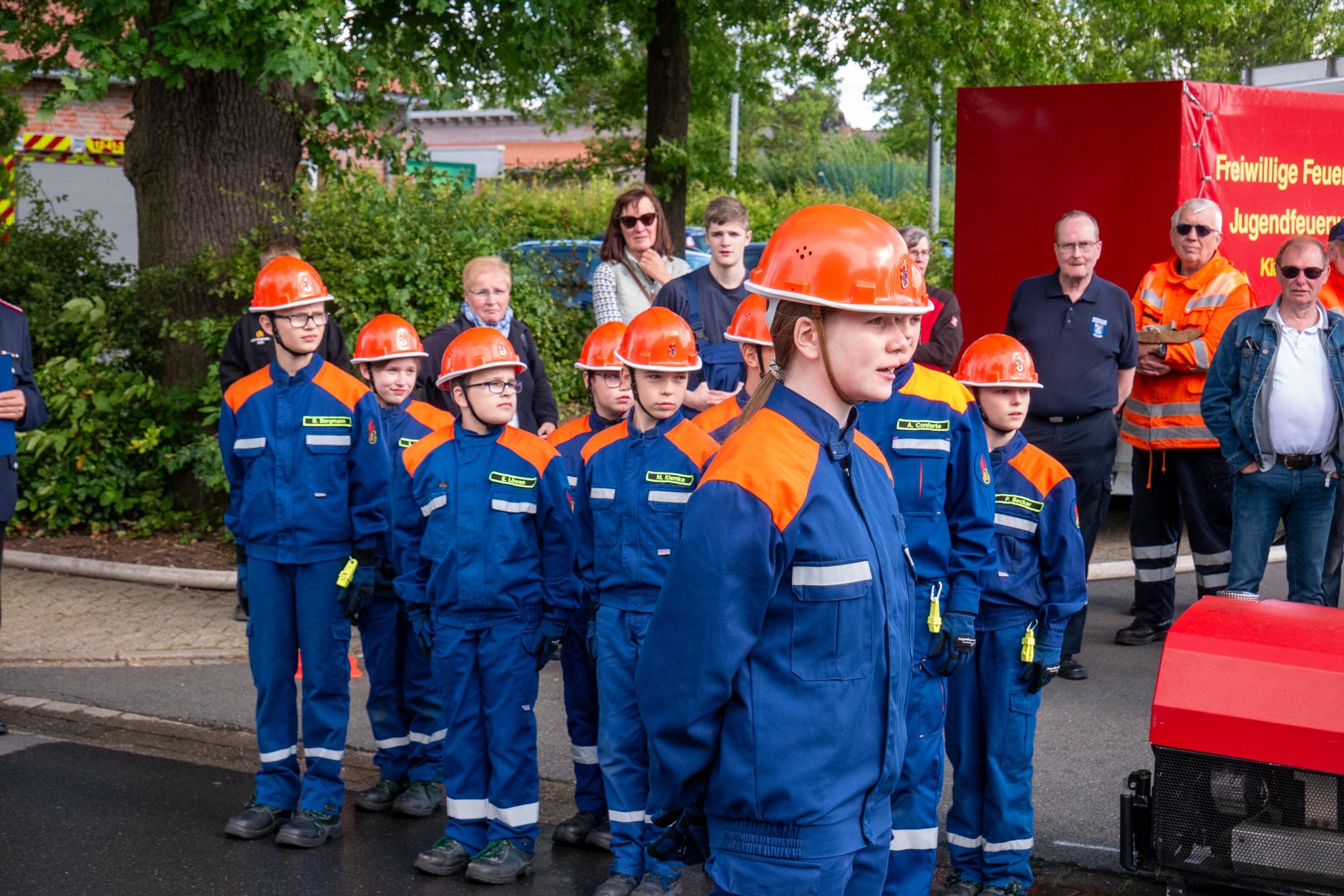 Die Jugenfeuerwehr Mehrum Gruppe 1 angetreten beim Wettkampf