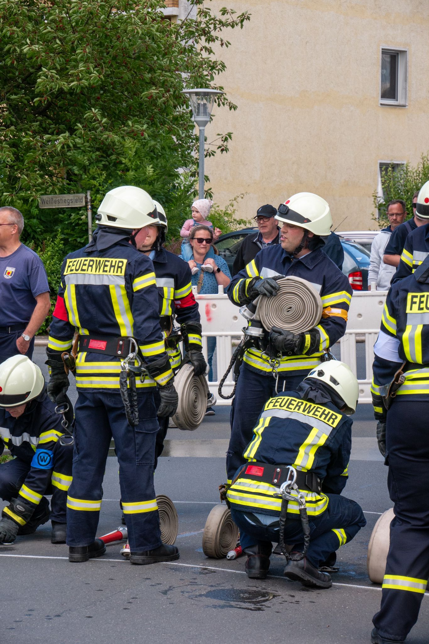 Die Gruppe Haimar beim Aufbau des Ablageplatzes